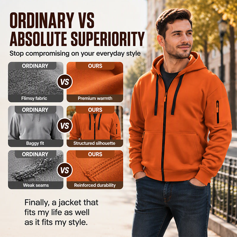 ⏰ Seasonal changeover sale: 50% off – quality at half the price! ✨Men's Casual Thermal Hooded Jacket