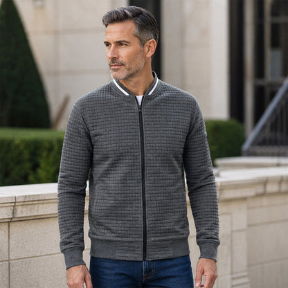 🎉The Lowest Price But The Best Quality!🔥Men's Casual Waffle Grid Bomber Jacket
