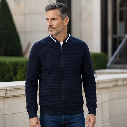 🎉The Lowest Price But The Best Quality!🔥Men's Casual Waffle Grid Bomber Jacket