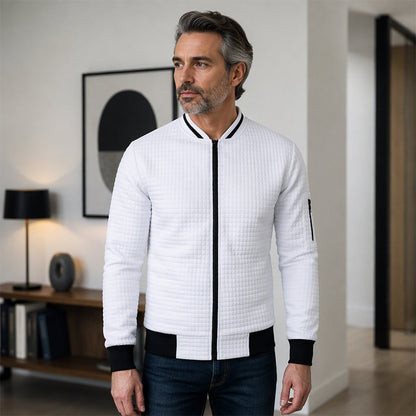 🎉The Lowest Price But The Best Quality!🔥Men's Casual Waffle Grid Bomber Jacket