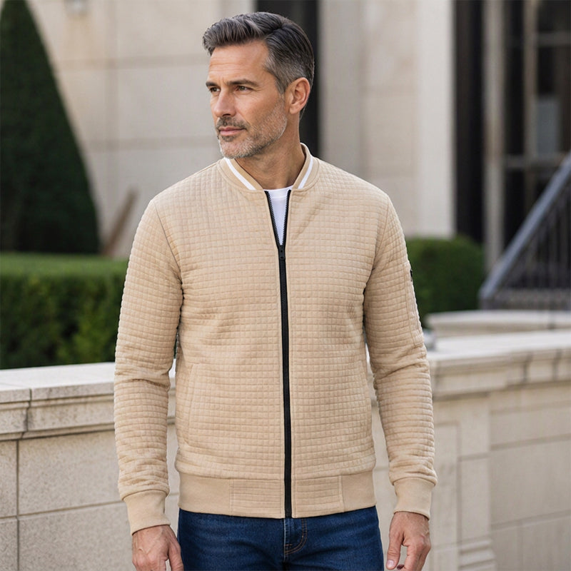 🎉The Lowest Price But The Best Quality!🔥Men's Casual Waffle Grid Bomber Jacket