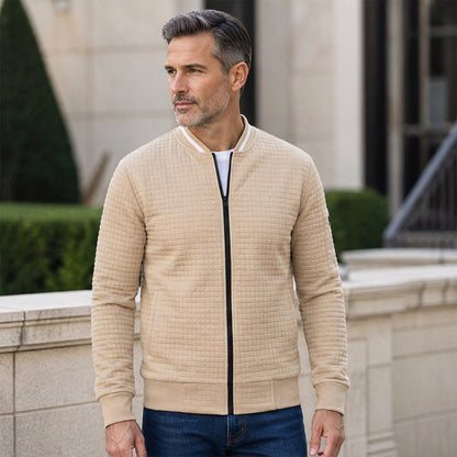 🎉The Lowest Price But The Best Quality!🔥Men's Casual Waffle Grid Bomber Jacket