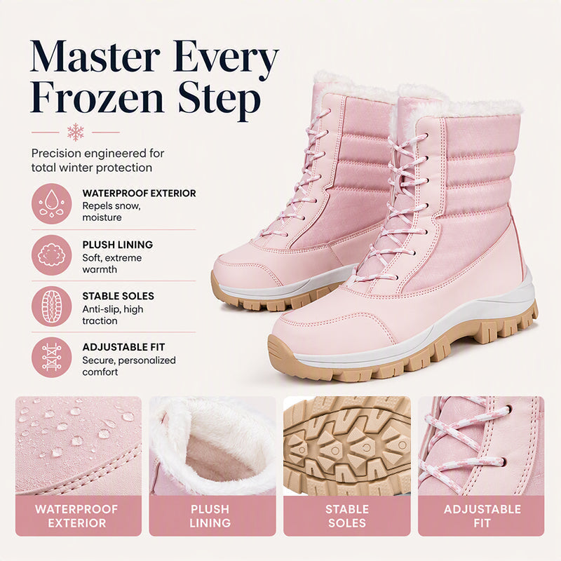 ⏰ Seasonal changeover sale: 50% off – quality at half the price! ✨Women's Waterproof Plush-Lined Mid-Calf Snow Boots