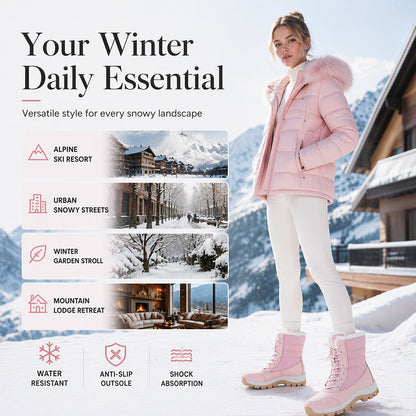 ⏰ Seasonal changeover sale: 50% off – quality at half the price! ✨Women's Waterproof Plush-Lined Mid-Calf Snow Boots