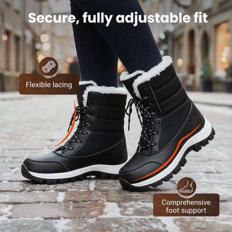 ⏰ Seasonal changeover sale: 50% off – quality at half the price! ✨Women's Waterproof Plush-Lined Mid-Calf Snow Boots