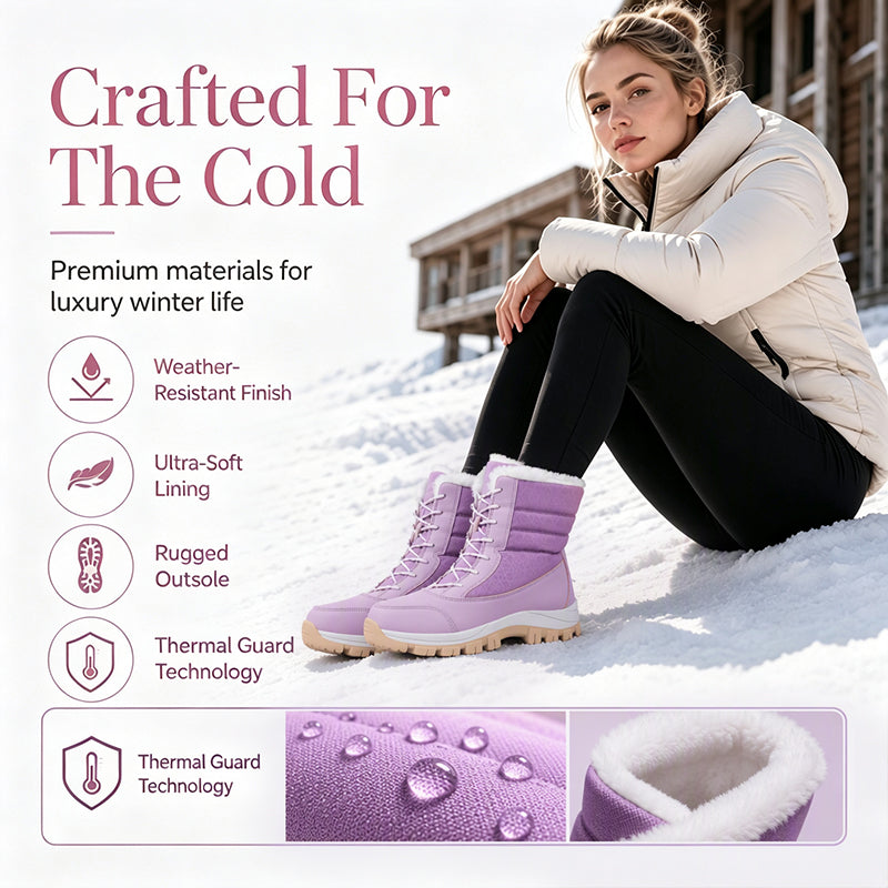 ⏰ Seasonal changeover sale: 50% off – quality at half the price! ✨Women's Waterproof Plush-Lined Mid-Calf Snow Boots