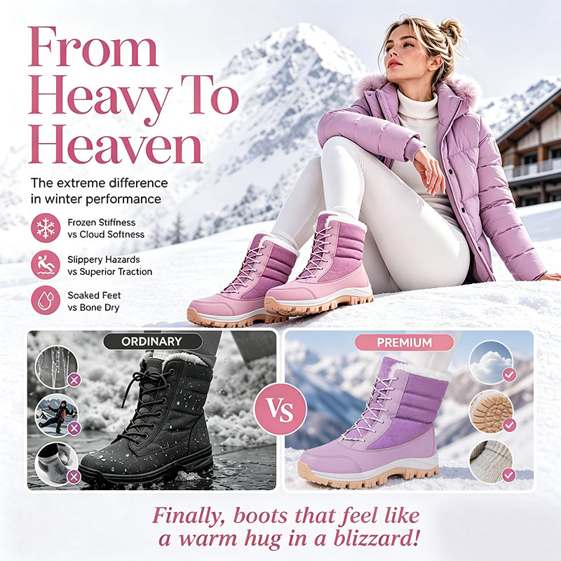 ⏰ Seasonal changeover sale: 50% off – quality at half the price! ✨Women's Waterproof Plush-Lined Mid-Calf Snow Boots