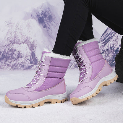 ⏰ Seasonal changeover sale: 50% off – quality at half the price! ✨Women's Waterproof Plush-Lined Mid-Calf Snow Boots