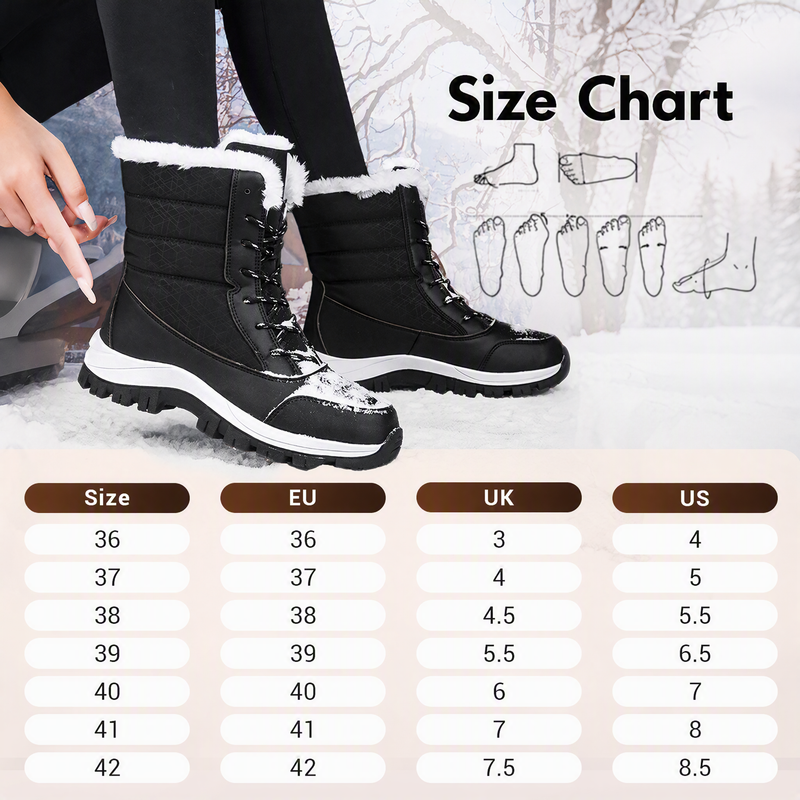 ⏰ Seasonal changeover sale: 50% off – quality at half the price! ✨Women's Waterproof Plush-Lined Mid-Calf Snow Boots