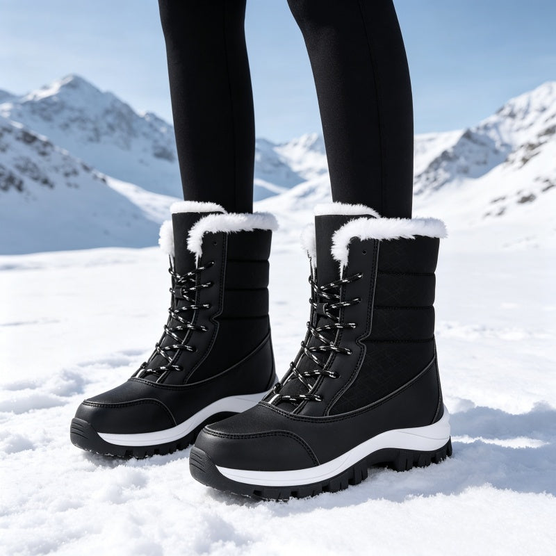 ⏰ Seasonal changeover sale: 50% off – quality at half the price! ✨Women's Waterproof Plush-Lined Mid-Calf Snow Boots