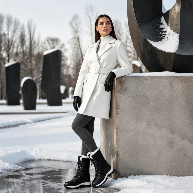 ⏰ Seasonal changeover sale: 50% off – quality at half the price! ✨Women's Waterproof Plush-Lined Mid-Calf Snow Boots