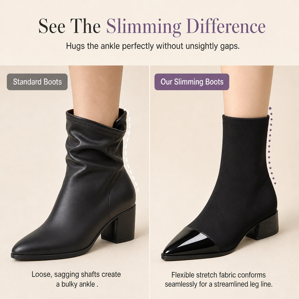 🍂Women's French Style Pointed Toe Ankle Boots Slim Fit Elegant Short Boots for Spring and Autumn