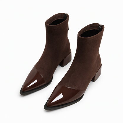 🍂Women's French Style Pointed Toe Ankle Boots Slim Fit Elegant Short Boots for Spring and Autumn