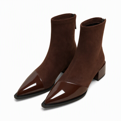 🍂Women's French Style Pointed Toe Ankle Boots Slim Fit Elegant Short Boots for Spring and Autumn