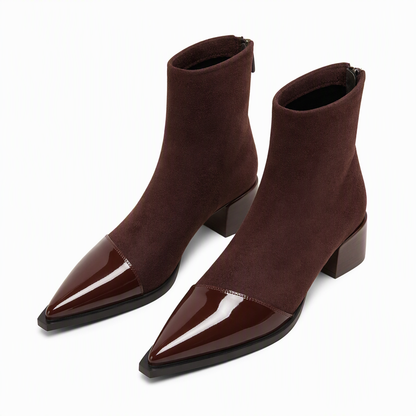 🍂Women's French Style Pointed Toe Ankle Boots Slim Fit Elegant Short Boots for Spring and Autumn