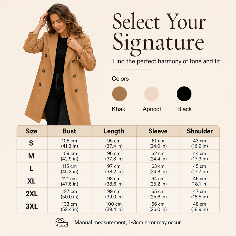 ⏰ Seasonal changeover sale: 50% off – quality at half the price! ✨Women's Double Breasted Wool Blend Coat