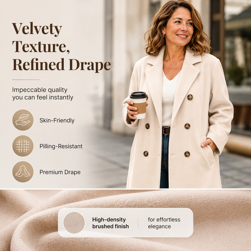 ⏰ Seasonal changeover sale: 50% off – quality at half the price! ✨Women's Double Breasted Wool Blend Coat