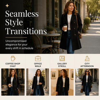 ⏰ Seasonal changeover sale: 50% off – quality at half the price! ✨Women's Double Breasted Wool Blend Coat