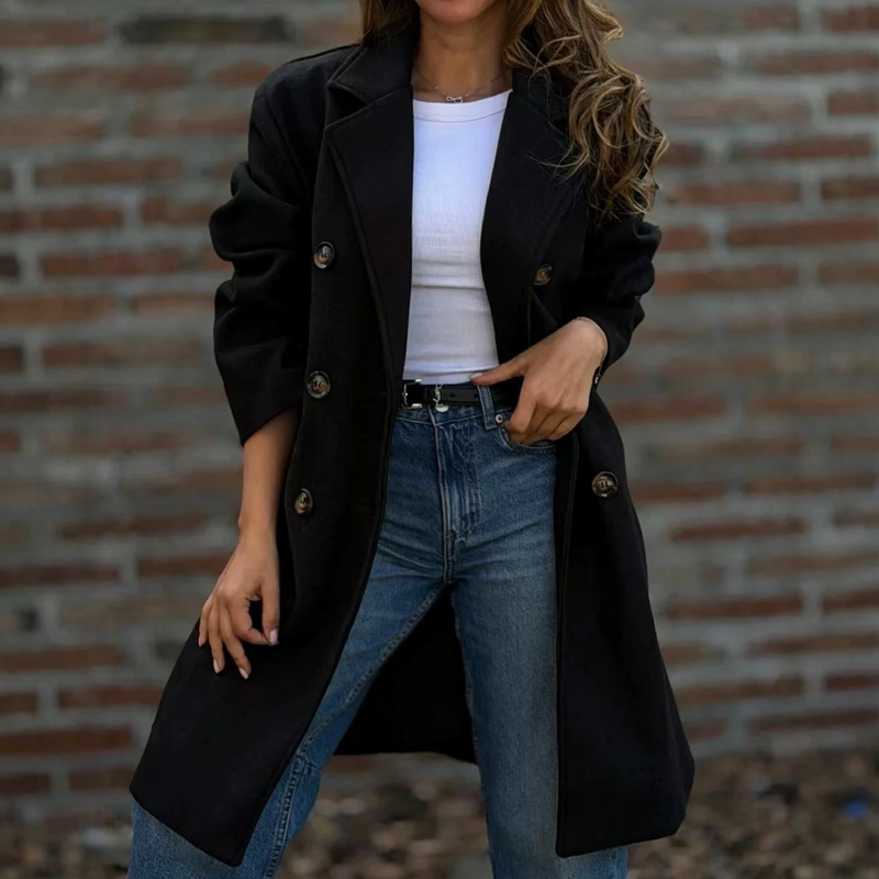 ⏰ Seasonal changeover sale: 50% off – quality at half the price! ✨Women's Double Breasted Wool Blend Coat