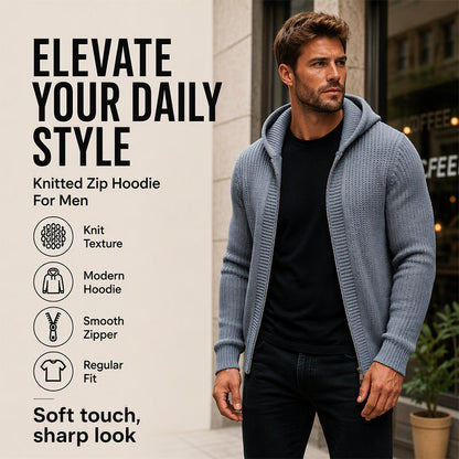 🎉The Lowest Price But The Best Quality!🔥Men's Casual Zip-Up Hooded Knit Sweater