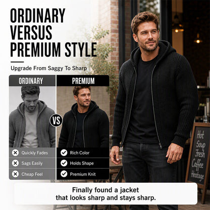 🎉The Lowest Price But The Best Quality!🔥Men's Casual Zip-Up Hooded Knit Sweater