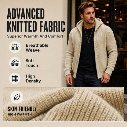🎉The Lowest Price But The Best Quality!🔥Men's Casual Zip-Up Hooded Knit Sweater