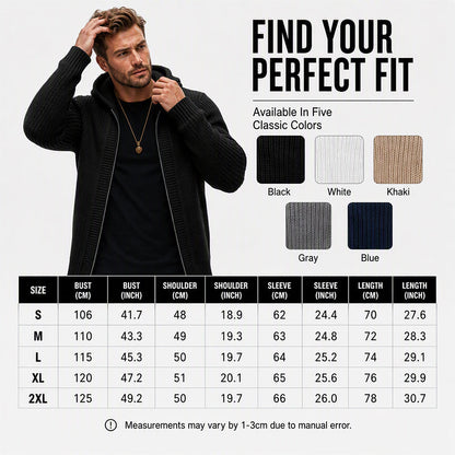 🎉The Lowest Price But The Best Quality!🔥Men's Casual Zip-Up Hooded Knit Sweater
