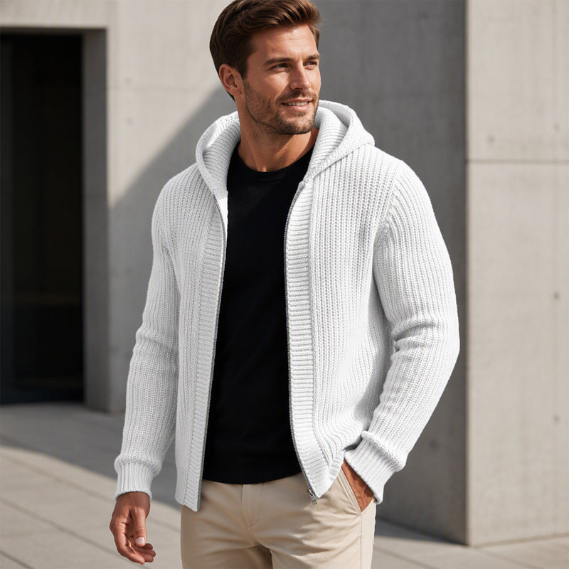 🎉The Lowest Price But The Best Quality!🔥Men's Casual Zip-Up Hooded Knit Sweater