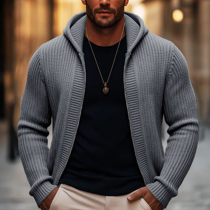 🎉The Lowest Price But The Best Quality!🔥Men's Casual Zip-Up Hooded Knit Sweater