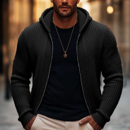 🎉The Lowest Price But The Best Quality!🔥Men's Casual Zip-Up Hooded Knit Sweater