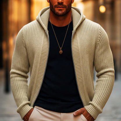🎉The Lowest Price But The Best Quality!🔥Men's Casual Zip-Up Hooded Knit Sweater