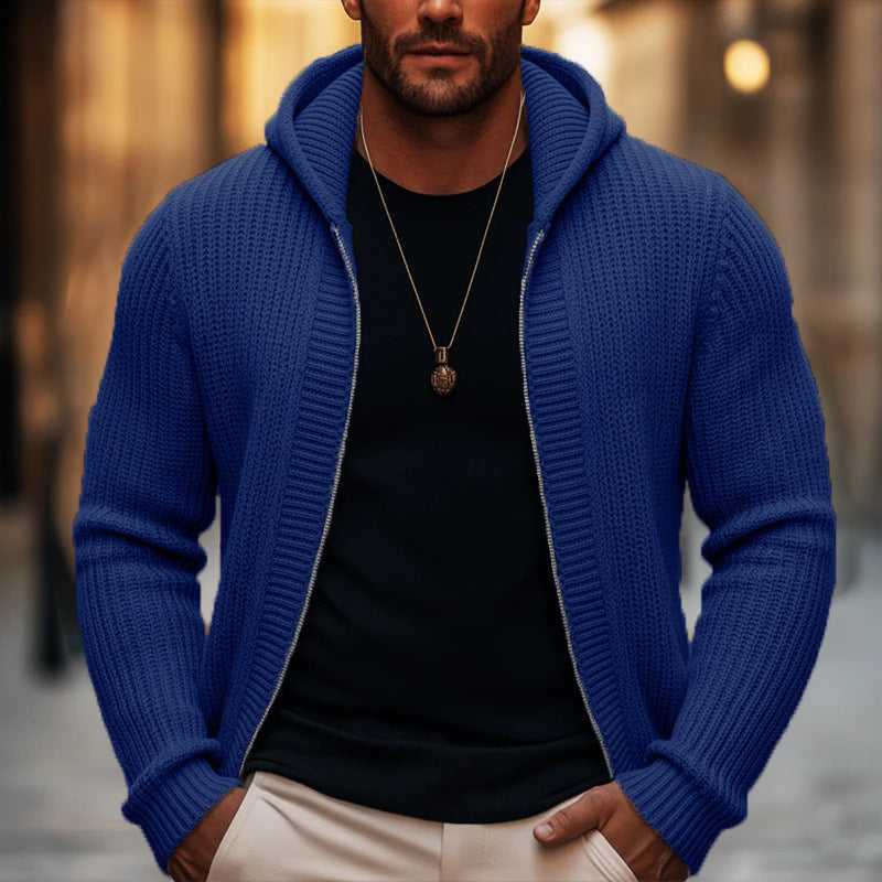🎉The Lowest Price But The Best Quality!🔥Men's Casual Zip-Up Hooded Knit Sweater