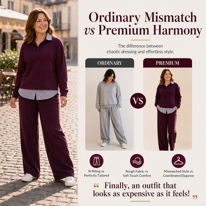 ⏰ Last Day of the Sale – 50% OFF ✨Women's Fake Two Piece Sweatshirt & Pants Set
