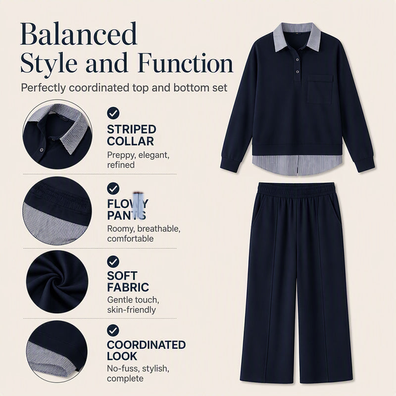 ⏰ Last Day of the Sale – 50% OFF ✨Women's Fake Two Piece Sweatshirt & Pants Set