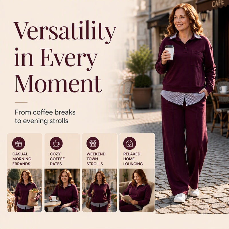 ⏰ Last Day of the Sale – 50% OFF ✨Women's Fake Two Piece Sweatshirt & Pants Set