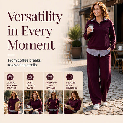 ⏰ Last Day of the Sale – 50% OFF ✨Women's Fake Two Piece Sweatshirt & Pants Set