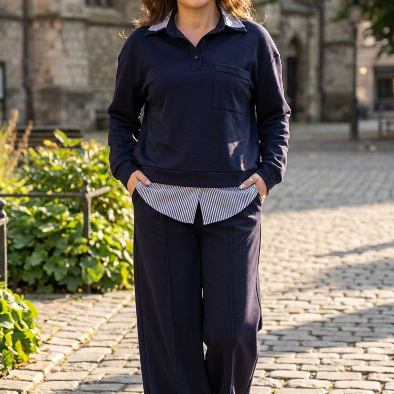⏰ Last Day of the Sale – 50% OFF ✨Women's Fake Two Piece Sweatshirt & Pants Set