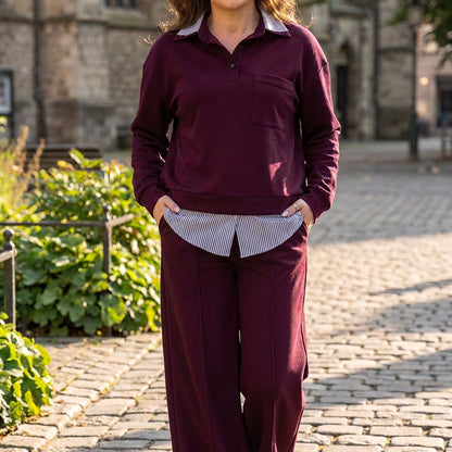 ⏰ Last Day of the Sale – 50% OFF ✨Women's Fake Two Piece Sweatshirt & Pants Set