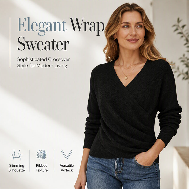 ⏰ Seasonal changeover sale: 50% off – quality at half the price! ✨Women's Crossover V-Neck Knit Sweater