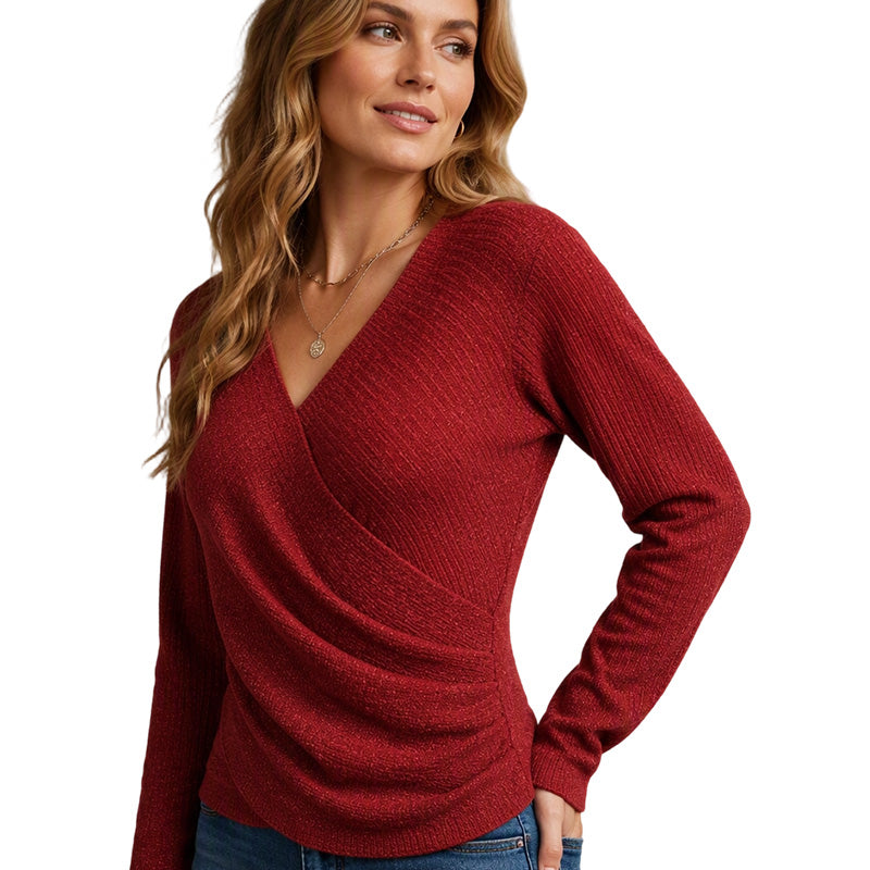 ⏰ Seasonal changeover sale: 50% off – quality at half the price! ✨Women's Crossover V-Neck Knit Sweater