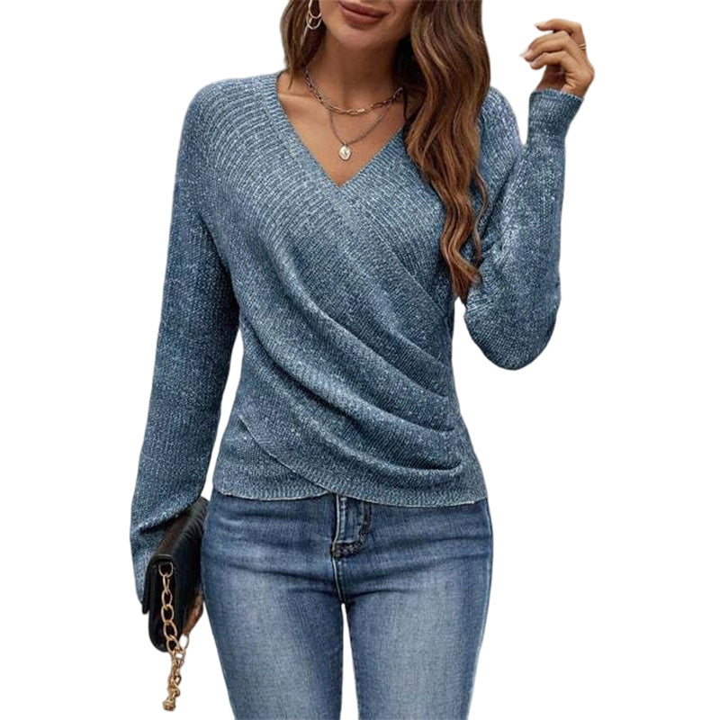 ⏰ Seasonal changeover sale: 50% off – quality at half the price! ✨Women's Crossover V-Neck Knit Sweater