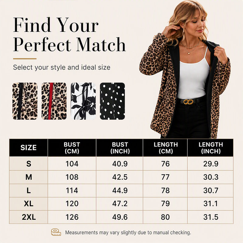 ⏰ Seasonal changeover sale: 50% off – quality at half the price! ✨Women's Reversible Leopard Print Hooded Jacket