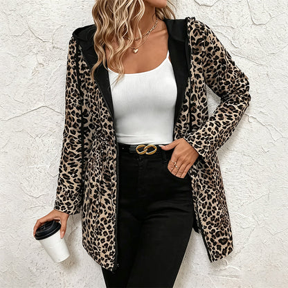 ⏰ Seasonal changeover sale: 50% off – quality at half the price! ✨Women's Reversible Leopard Print Hooded Jacket