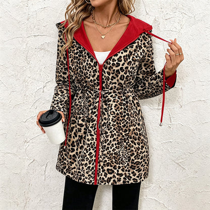 ⏰ Seasonal changeover sale: 50% off – quality at half the price! ✨Women's Reversible Leopard Print Hooded Jacket