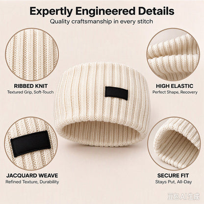 Wide Ribbed Knit Sports Headband