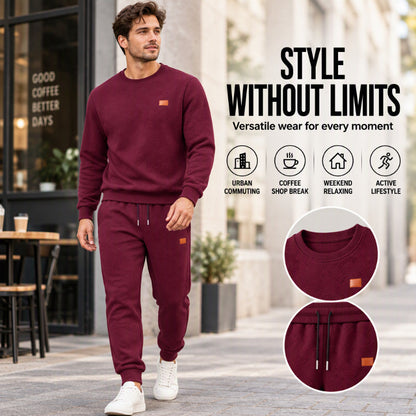 Men's Casual Textured Jacquard Sports Set