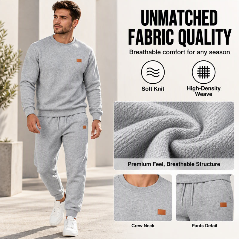 Men's Casual Textured Jacquard Sports Set