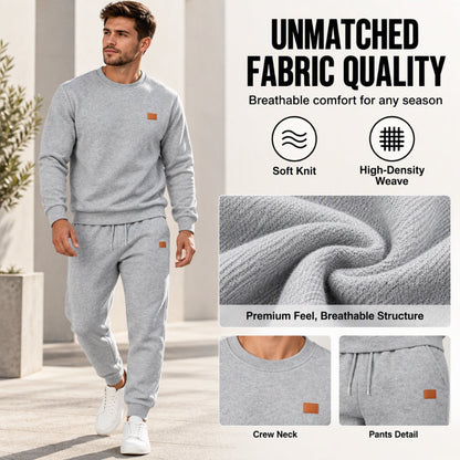 Men's Casual Textured Jacquard Sports Set