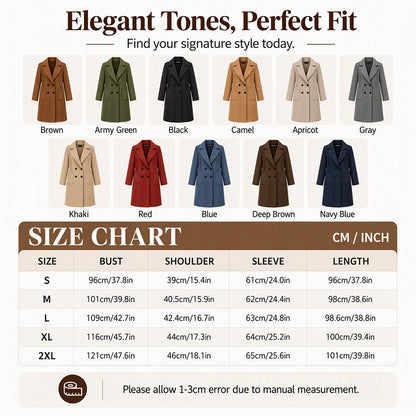 Women's Double-Breasted Woolen Coat
