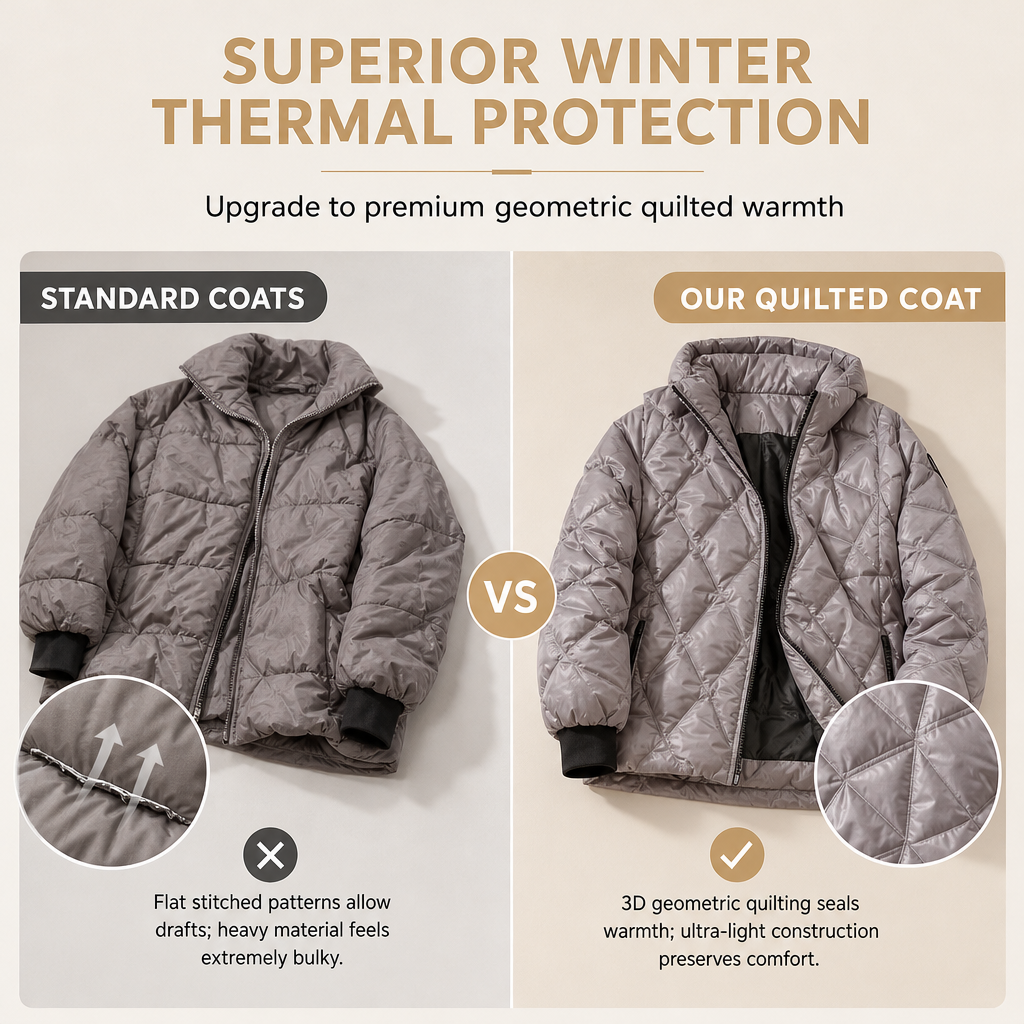 Women's Loose Fit Hooded Patchwork Cotton Long Sleeve Autumn Winter Coat